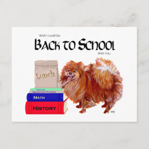 Pomeranian Zurück zur Schule Postkarte