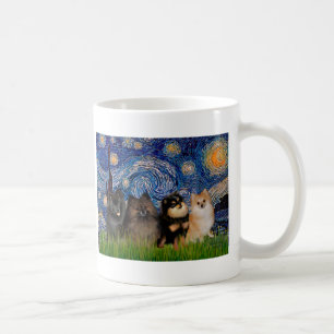 Pomeranians (vier) - Sternennacht Tasse