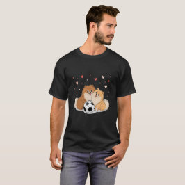 Pomerarias with soccer ball for Valentine's Day T-Shirt