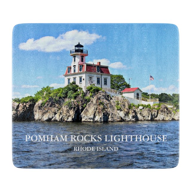 Pomham Rocks Lighthouse Rhode Island Cutting Board Schneidebrett (Vorderseite)