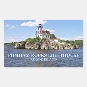 Pomham Rocks Lighthouse, Rhode Island Rechteckiger Aufkleber