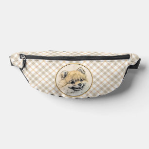 Pommern Malerei Orange Pom Originale Hunde Kunst Bauchtasche