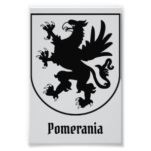 Pommersches Wappen Schwarz-Weiß Heraldik Fotodruck