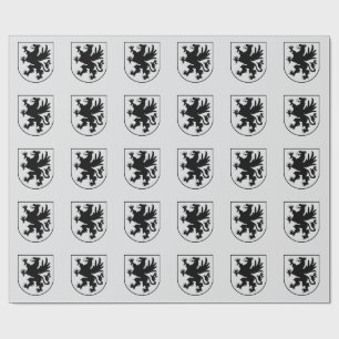 Pommersches Wappen Schwarz-Weiß Heraldik Geschenkpapier