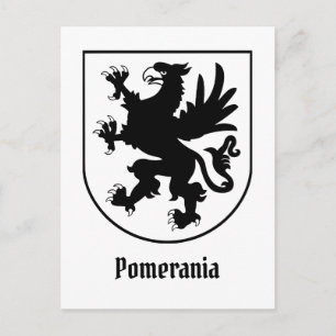Pommersches Wappen Schwarz-Weiß Heraldik Postkarte