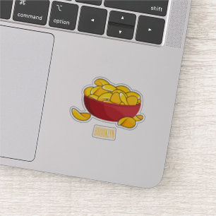 Pommes-Chips-Cartoon-Illustration Aufkleber