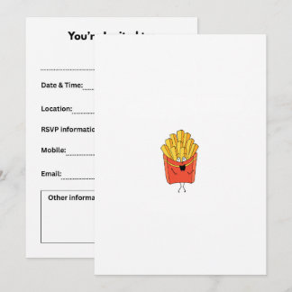 Pommes, Chips, Hot Chips Thema Einladung
