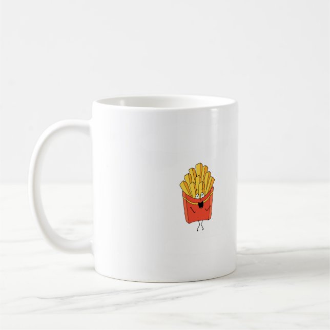 Pommes, Chips, Hot Chips Thema Kaffeetasse (Links)