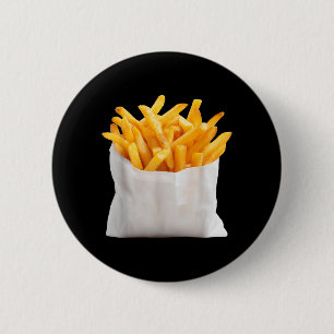 Pommes Frites braten lustiger Halloween-Essenskost Button