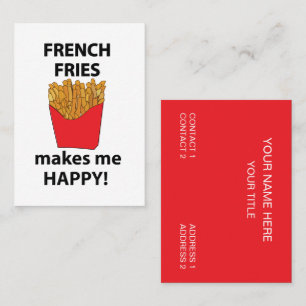 Pommes Frites Fast-Food-Restaurant Pommes Frites Visitenkarte