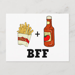 Pommes frites & Ketchup-BESTE FREUNDIN Postkarte