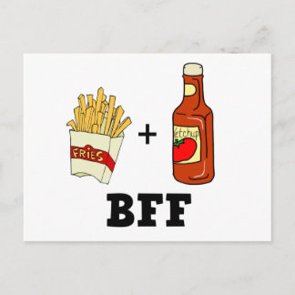 Pommes frites & Ketchup BESTE FREUNDIN Postkarte