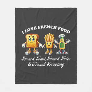 Pommes Frites Ketchup Liebhaber Shirt Valentin Fleecedecke