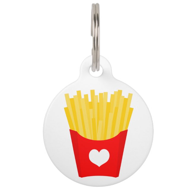 Pommes-Frites-Liebe Haustiermarke (Vorderseite)