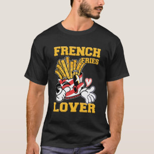 Pommes-Frites-Liebhaber Männer Schwarz T-Shirt