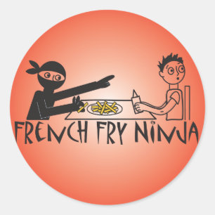 Pommes-Frites Ninja Runder Aufkleber