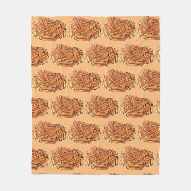 Pommes frites Pommes frites Pommes frites Pommes f Fleecedecke (Vorderseite)