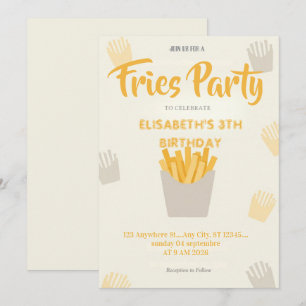 Pommes-Frites-Restaurant-Geburtstags-Einladung Einladung
