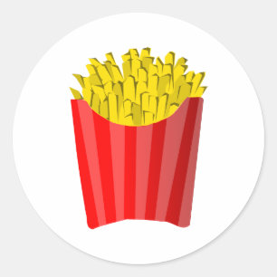Pommes Frites! Runder Aufkleber