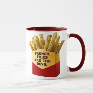 Pommes-Frites sind die Teufel-Tasse Tasse