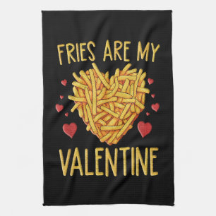 Pommes Frites Sind Mein Valentinstag Geschirrtuch
