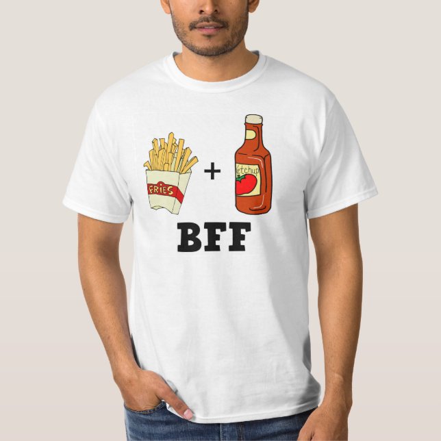 Pommes-Frites u. Ketschup BESTE FREUNDIN T-Shirt (Vorderseite)