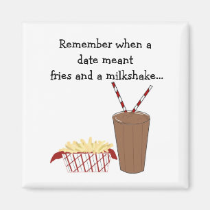 Pommes Frites und ein Milchshake Magnet