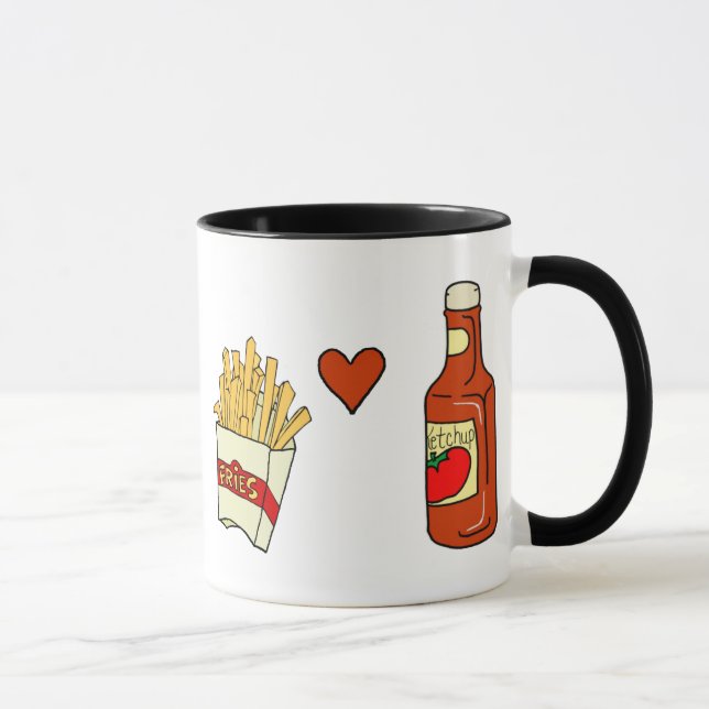 Pommes-FritesLiebe-Ketschup Tasse (Rechts)