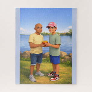 Pommes teilen am See Puzzle