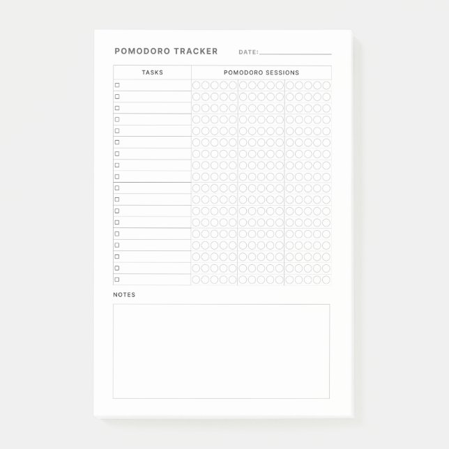 Pomodoro Studie Habit Planner Post-it Klebezettel (Vorderseite)