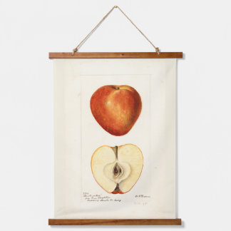 Pomological Watercolor Marshall Red Scrapbook Seit Wandteppich Mit Holzrahmen