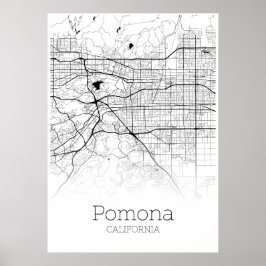 Pomona Map - Kalifornien - City Map Poster