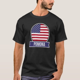 Pomona USA amerikanischer Ortsname US-Flagge T-Shirt