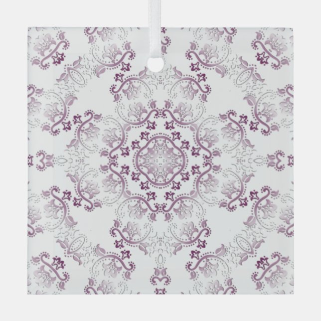 Pompadour Lila Geblüht Glasdekoration Ornament Aus Glas (Vorderseite)