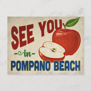 Pompano Beach Florida Apple - Vintage Travel Postkarte