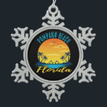 Pompano Beach Florida Palm Tree Beach Schneeflocken Zinn-Ornament<br><div class="desc">Pompano Beach Florida Palmen Bäume Schneeflocke Weihnachtsschmuck</div>