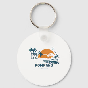 Pompano Beach Florida Sommerurlaub Vintage 70er Schlüsselanhänger