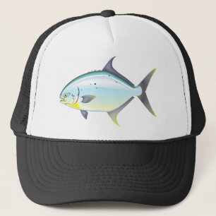 Pompano-Florida-Fischvektorillustration Truckerkappe