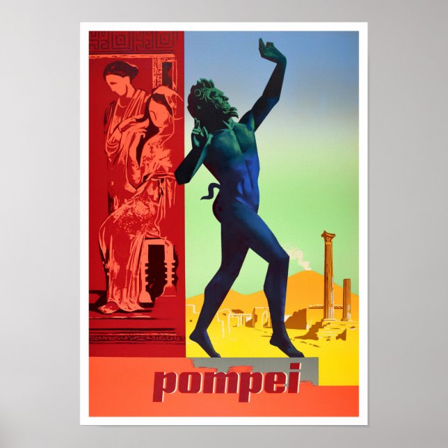 Pompei Italien Jahrgang Reise Poster (Vorne)