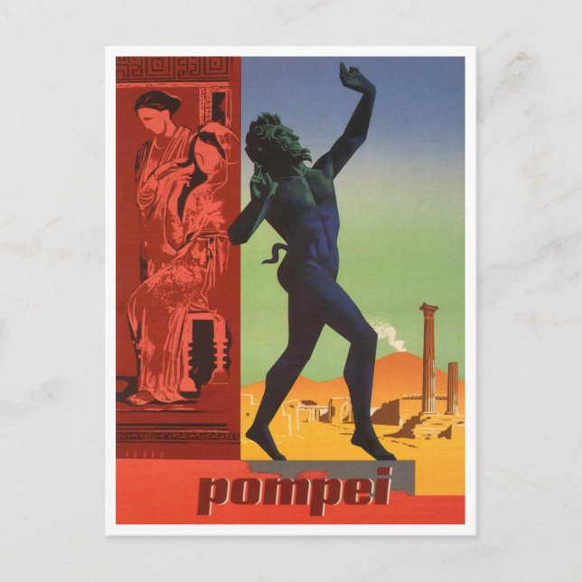 Pompei, Italien Vintage Travel Postcard Postkarte (Vorderseite)
