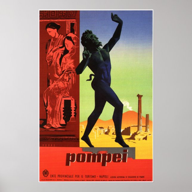 POMPEI NAPLES ITALIEN Roman Ruins Vintage Travel Poster (Vorne)