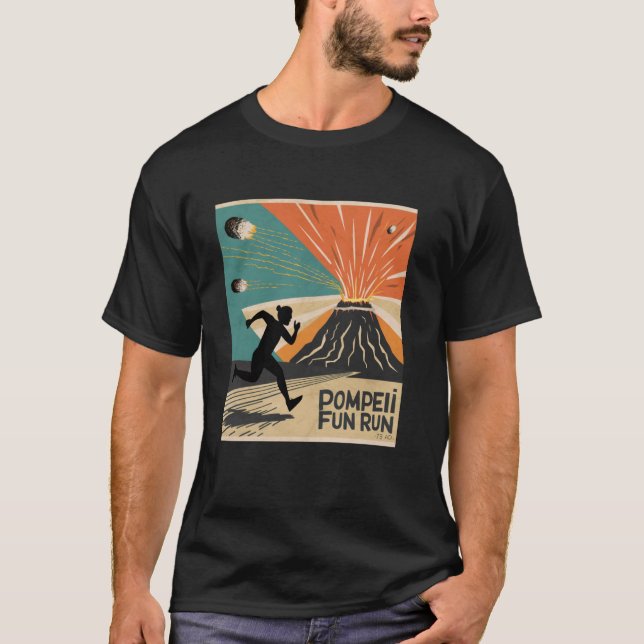 Pompeii 79 AD Fun Run Volcano Lover's T-Shirt (Vorderseite)