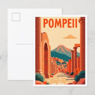 Pompeii Art Vintag Illustration Postkarte