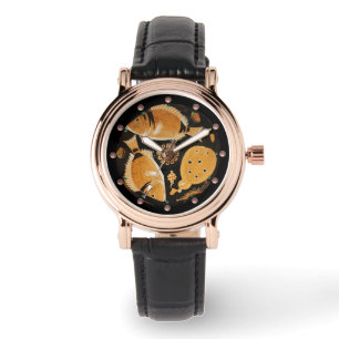 POMPEII COLLECTION / FISHES,OCEAN - SEA LIFE SCENE ARMBANDUHR