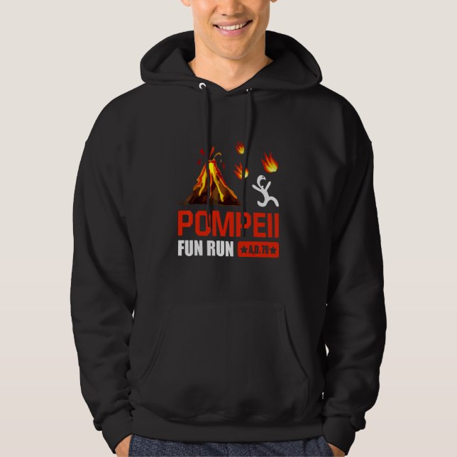 Pompeii Fun Run 79 Ad Funny Volcano Lauf Hoodie (Vorderseite)