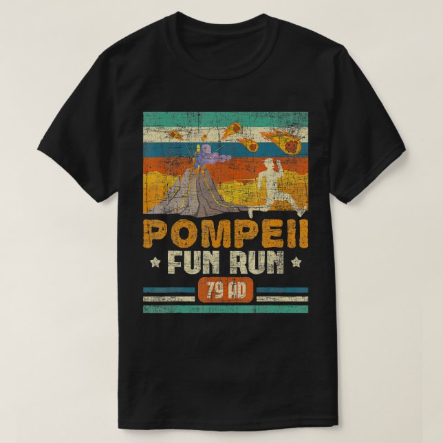 Pompeii Fun Run Geography Vulkanologe Volcanolo T-Shirt (Design vorne)