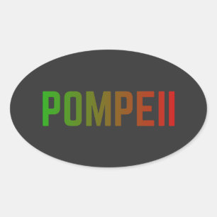 Pompeii Italien Minimalistisches Typografisches De Ovaler Aufkleber