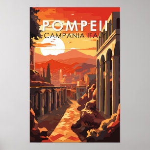 Pompeii Kampanien Italien Reisen Vintag Poster