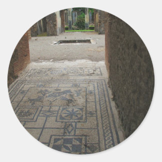 Pompeii Mosaic Floor Runder Aufkleber