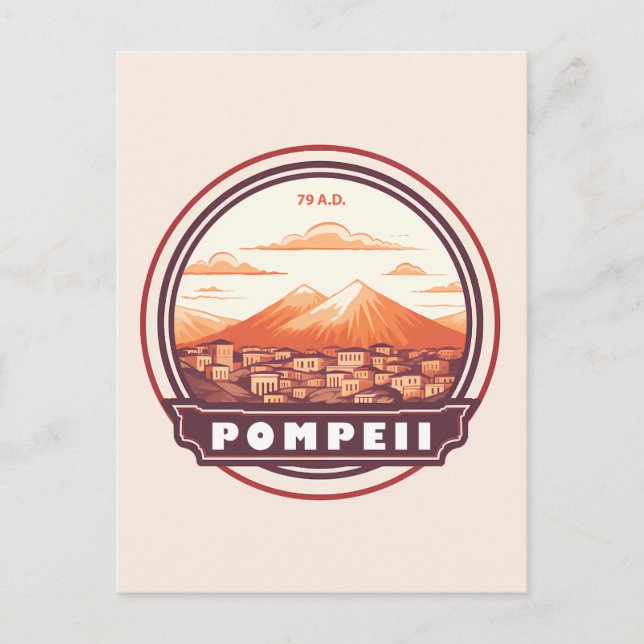 Pompeii Ruins Italien Reisen Abzeichen Postkarte (Vorderseite)